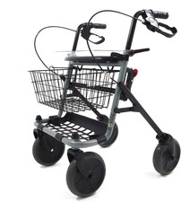 - Deambulatore Pieghevole per Anziani Con Seduta E Cestino – Rollator a 4 Ruote 