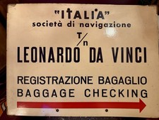 Vintage Insegna Cartello Nave