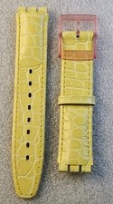 ? Swatch cinturino Girasole SAP100 Pelle Gialla VINTAGE 18mm 