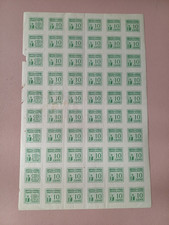 BLOCCO 50 MARCHE DA BOLLO IMPOSTA SULL ENTRATA  10 CENTESIMI NUOVE REGNO 1940 42