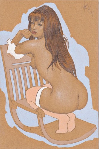 Disegno donna nuda x6 - disegno,