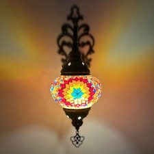 Applique da Parete in Mosaico Stile Tiffany – Lampada Artigianale Turca in Vet