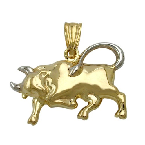Ciondolo toro 375 oro giallo - toro,