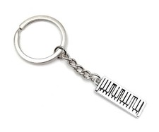 Portachiavi Pianoforti Tastiera Strumento Musica Argento Ciondolo Catena