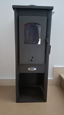 Stufa a legna/Termocamino in acciaio e ghisa 5/7 kW - Mod. Long Black
