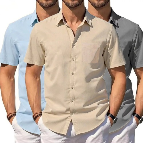 Camicia uomo cotone lino