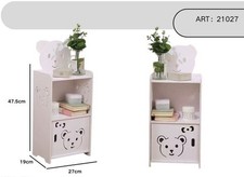 Comodino Mobiletto Orsetto Bianco con Anta e Ripiano 47.5x27x19cm 21027  reb