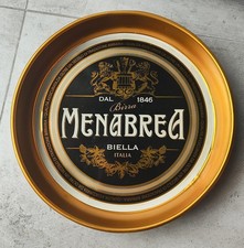 Vassoio vintage  metallo Birra Menabrea Biella pubblicitario
