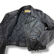 Giacca moto Schott 618 Perfecto taglia 40 pelle di sterzo nera USA Giappone