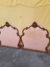 COPPIA TESTATE LETTO BAROCCHETTO STOFFA ROSA - CIMASA FLOREALE  - 1940 EMILIA
