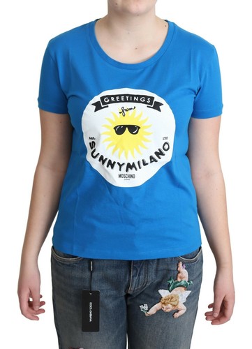 Moschino shirt blu cotone - moschino, t-shirt