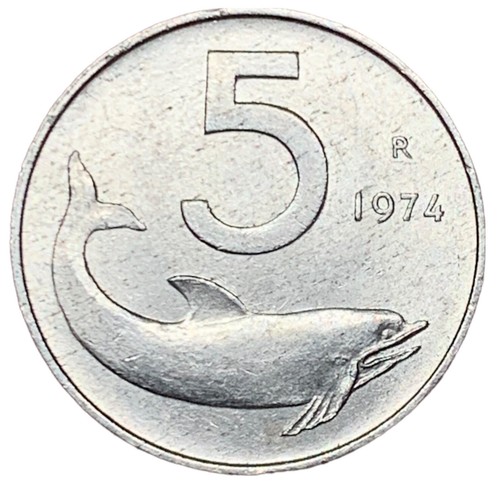 Lire 1974 delfino e - lire,