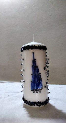 Candela decorata con perline - , e