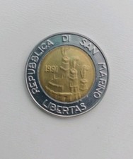 MONETA 500 LIRE 1991 SAN MARINO TERRA OSPITALE 1944 COMMEMORATIVA
