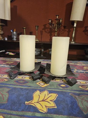 Coppia porta candele vintage - porta,