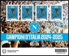 ITALIA 2025 SSC NAPOLI CAMPIONE D'ITALIA 2024-2025 FOGLIETTO NUOVO