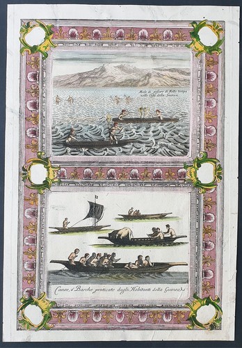 Stampa antica coronelli pesca - stampa,