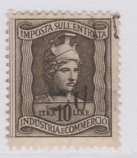 Marche da Bollo Marca Imposta sull'Entrata 1946 Fil. Ruota 10 Lire Usata 16001