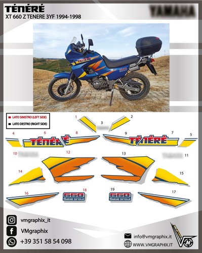 Adesivi xtz 660 tenere 3yf - adesivi,