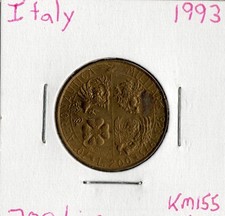 Coin Italy 200 Lire 1993 KM155