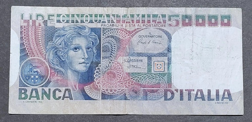 50000 lire volto - 50000, donna
