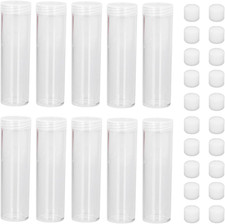 Tubo Rotondo Trasparente per Monete, Provette per Monete in Plastica, Contenitor