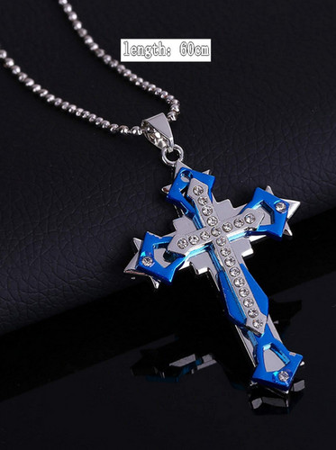 Collana uomo croce blue - uomo,