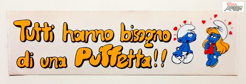 Adesivo puffo tutti hanno - "puffo,