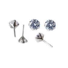 Orecchini Zircone 8 mm In Argento 925 Punto Luce - Rodiato