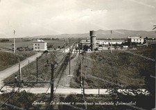 da1157 cartolina aprilia la stazione e complesso industriale simmenthal latina