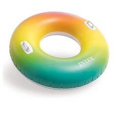 CIAMBELLONE GONFIABILE GALLEGGIANTE PISCINA MARE ARCOBALENO MANIGLIE 122CM 58202