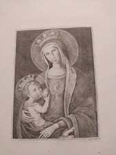 ANTICA STAMPA INCISIONE  700sca MADONNA ALLATTA GESU' FRANCESCO BROCCOLI (?)Roma
