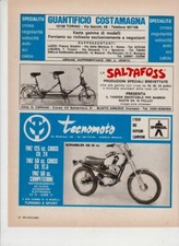 advertising Pubblicità-CERIANI -SALTAFOSS TANDEM  1974- MOTO BICICLETTE   EPOCA