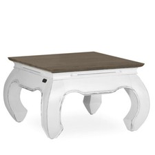 TAVOLINO SHABBY CHIC OPIUM BIANCO LEGNO MASSELLO 60X60H40 tavolini etnici chic