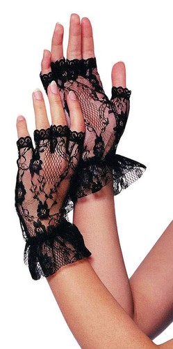Eleganti guanti corti pizzo - guanti,