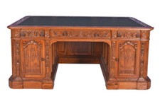 Scrivania Presidenziale XXL Mogano Legno Massello Scrivania Chef Resolute Desk