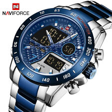 NAVIFORCE Orologio Uomo Militare Sport Orologi Digitali Acciaio Argento Orologio da Polso Uomo
