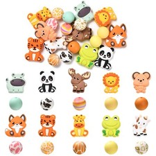 20x Animals Round Silicone