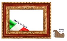 Cornice Oro e rosso in legno a rovescio per quadri,dipinti- Sp.cm 4,5 -Mis.40x60