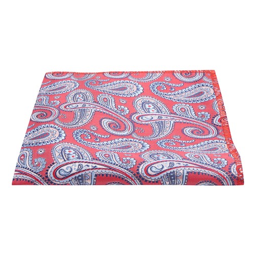 Rosso con blu paisley - rosso,