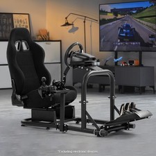 Marada Racing Wheel Stand Racing Simulator Cockpit Con Sedia Nero Adatto Per G29