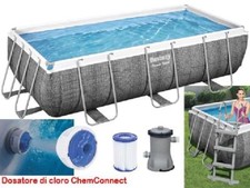 PISCINA RETTANGOLARE FUORI TERRA POWER STEEL BESTWAY 404X201XH100 -56721 + POMPA