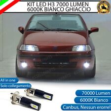 KIT LED H3 FIAT PUNTO 176 MK1 CANBUS 7000 LUMEN 6000K BIANCO FENDINEBBIA