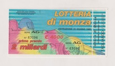 Biglietto Lotteria di Monza -