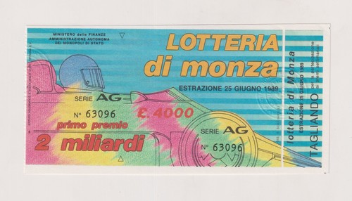 Biglietto lotteria monza - biglietto,
