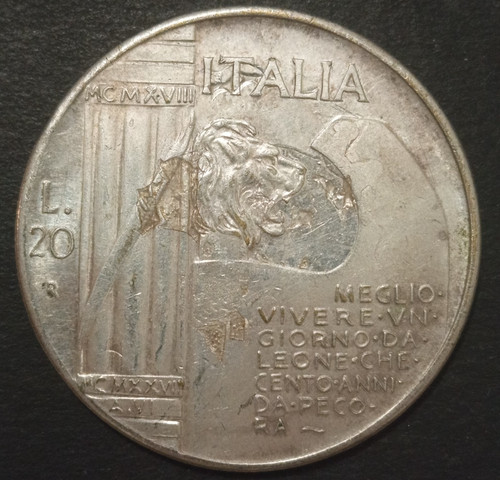 Regno italia lire - lire, 1928