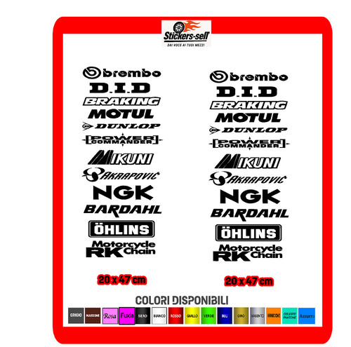Adesivi moto kit - adesivi, sponsor