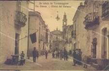 d649 cartolina un saluto da torremaggiore via cavour chiesa del carmine foggia