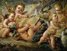 Antico Dipinto Olio su Tela -