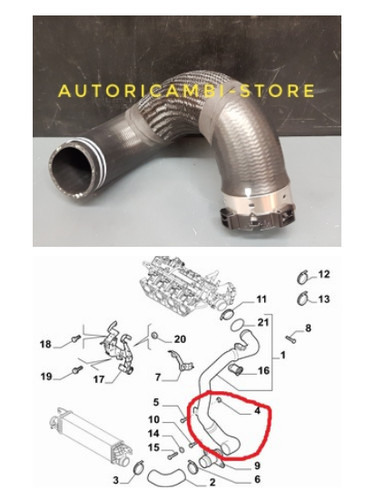 Manicotto intercooler alfa - manicotto,